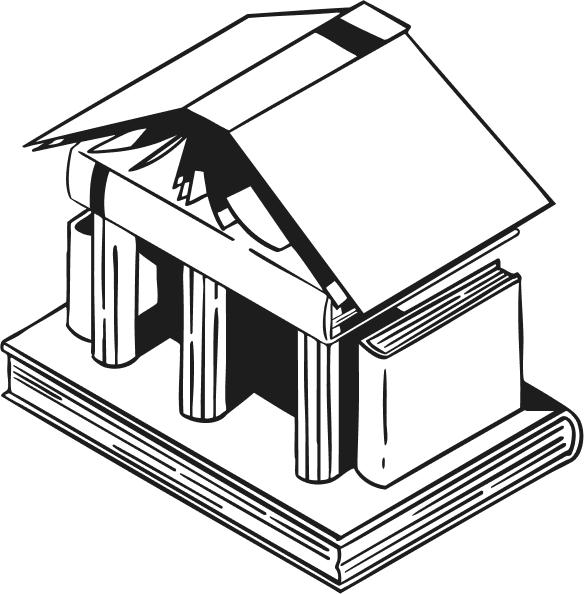 Illustration of a building based on books